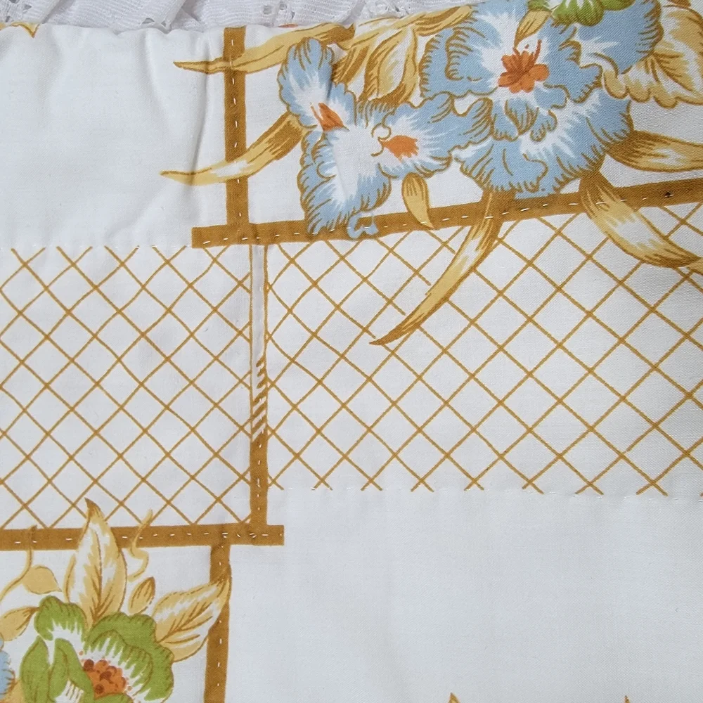 Set Of 2 Handmade Floral White Eyelet Lace Pillow Shams Cottage Core